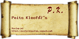 Peits Kleofás névjegykártya